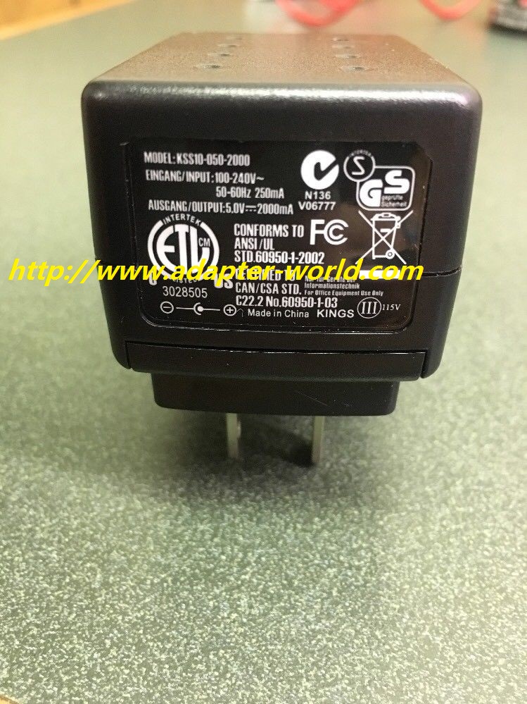 *100% Brand NEW* Kings KSS10-050-2000 5V 2000mA AC Power Adapter Free shipping!